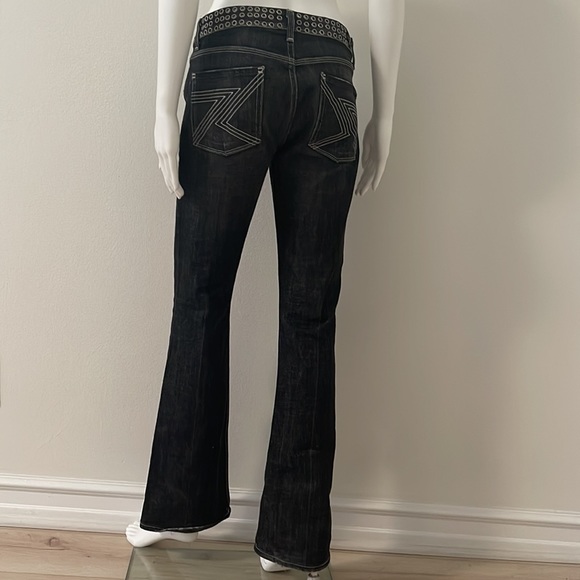 2000s 7 For All Mankind Jeans | Black Distressed Flare Leg Jeans | Size 27 - Picture 5 of 9